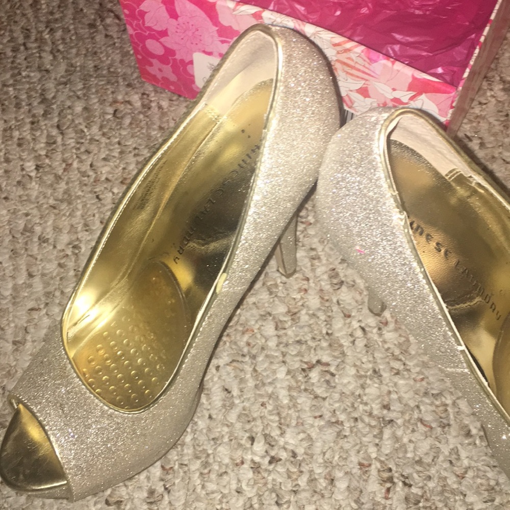 Glitter light gold heels from Chinese laundry